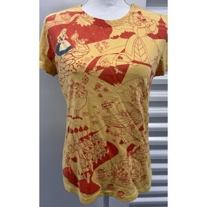 Disney Couture Alice in Wonderland T-shirt Size Large Yellow Y2K